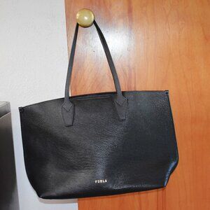 New, Black Leather Furla Tote Bag